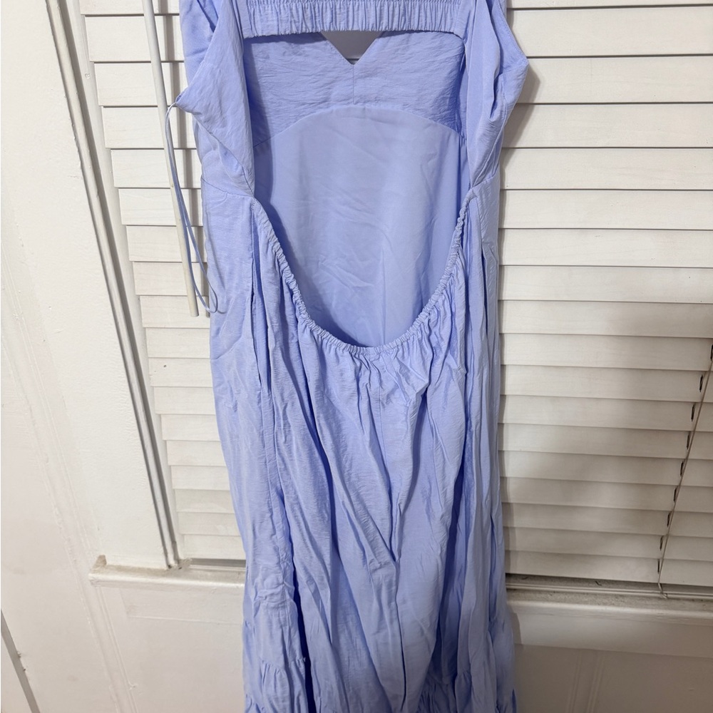 A New Day Sky Blue Gathered Dress
